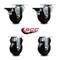 Service Caster 3.5'' Hard Rubber Wheel Swivel Top Plate Caster Set 2 Posi Brakes 2 Rigid, 4PK SCC-20S3514-HRS-PLB-2-R-2 - alternate 2